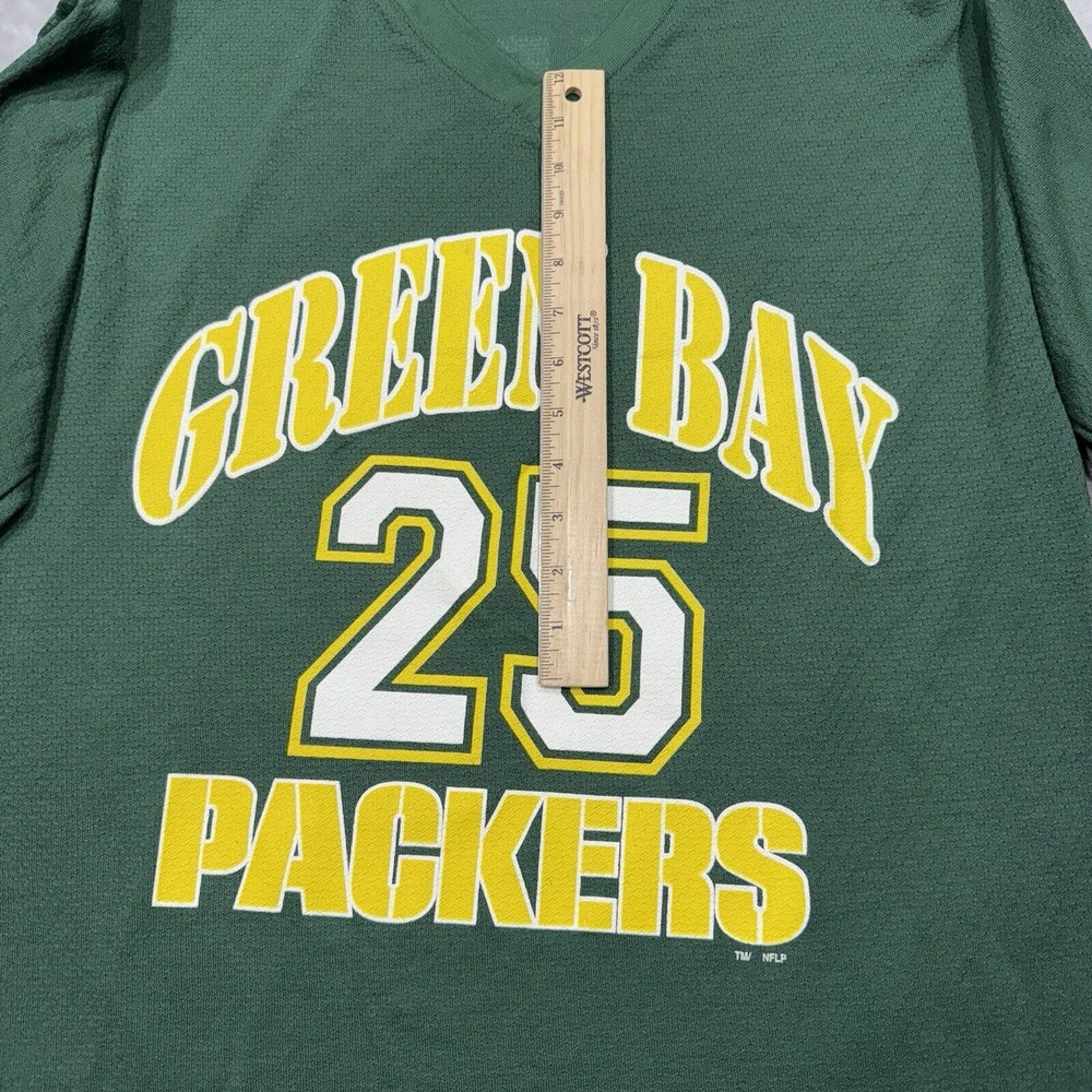 Vtg Green Bay Packers NFL Shirt Mens Medium Jersey V Neck Levens Sport Attack - Picture 10 of 10
